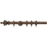 Sherwood Urn Finial Fixed Wooden Curtain Pole with Rings