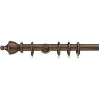 Sherwood Urn Finial Fixed Wooden Curtain Pole with Rings