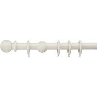 Sherwood Ball Finial Painted Wooden Curtain Pole Cream