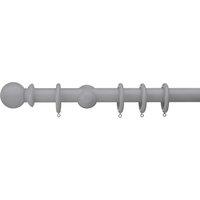 Sherwood Ball Finial Painted Wooden Curtain Pole Light Grey
