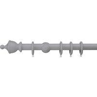 Sherwood Urn Finial Painted Wooden Curtain Pole Light Grey