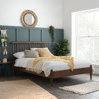 Spindle Wooden Bed Dark Brown