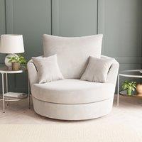 Blake Opulent Velvet Swivel Chair cream