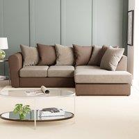 Blake Soft Faux Leather Combo Corner Sofa Brown