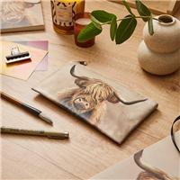 Waters & Noble Highland Cow Flat Pencil Case