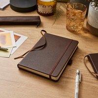 Waters & Noble Premium Faux Leather A5 Notebook Chocolate Brown Chocolate (Brown)