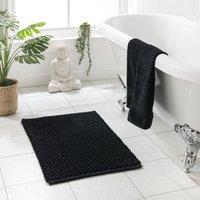 100% Recycled Pebble Bath Mat Black