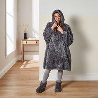 Teddy Oversized Blanket Hoodie Charcoal