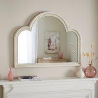 Sandstone Washed Curved Overmantel Wall Mirror
