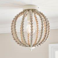 Clarice Beaded 1 Light Flush Ceiling Fitting White