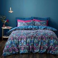 Lucille Navy 100% Cotton Duvet Cover & Pillowcase Set
