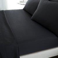 Hotel Cotton 230 Thread Count Sateen Fitted Sheet Black