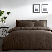 Pure Cotton Chocolate Brown Plain Dye Duvet Cover Brown