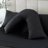 Hotel 230 Thread Count Cotton Sateen V-Shape Pillowcase Black