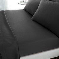 Hotel Cotton 230 Thread Count Sateen Fitted Sheet Dark Grey