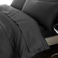 Hotel Cotton 230 Thread Count Sateen Flat Sheet Dark Grey