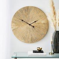 Ribbed Metal Wall Clock Gold