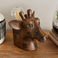 Giraffe Head Table Lamp Brown