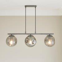 Alexis Smoked 3 Light Diner Ceiling Fitting Grey