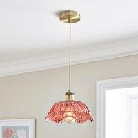 Posie Vintage Glass Pink Pendant Light