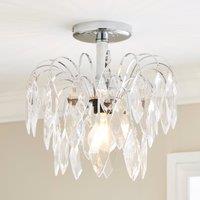 Parla Semi Flush Ceiling Fitting 30cm Silver