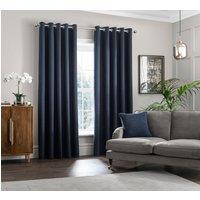 Melrose Eyelet Curtains Navy Blue