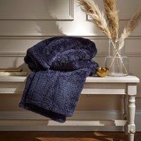 Dunelm Navy Blue Teddy Bear Throw Teddy Navy