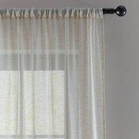 Marley Slot Top Voile Panel Linen Curtains Linen