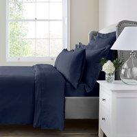 Dorma Egyptian Cotton 400 Thread Count Percale Flat Sheet Dark Blue