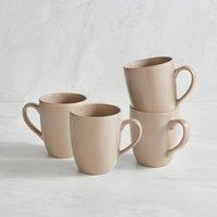 Set of 4 Stoneware Mugs, Mushroom Mushroom