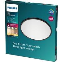 Philips Superslim Integrated LED Ceiling Light, Warm White Black