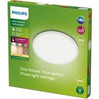 Philips Warm White Superslim Integrated LED Outdoor Flush Ceiling Light