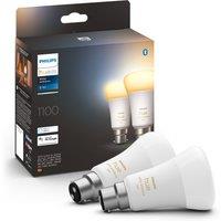 Set of 2 Philips HUE Smart 8W BC GLS LED Tunable Bulbs