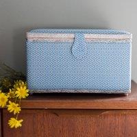 Blue Geometric Extra Large Sewing Basket