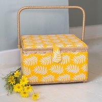 Yellow Fern Extra Large Sewing Basket