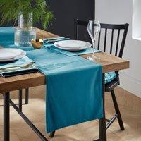 Recycled Velour Table Runner Teal (Blue)