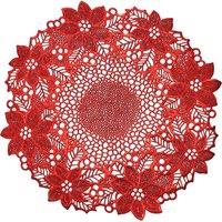 Set of 2 Red Poinsettia Placemats