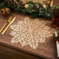 Set of 2 Gold Snowflake Placemats