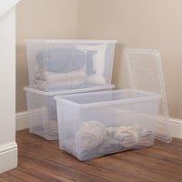 Wham Crystal Set of 3 Boxes & Lids, 110L Clear