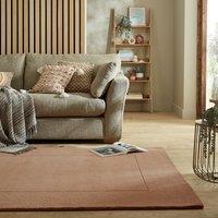 Boston Wool Border Rug Brown