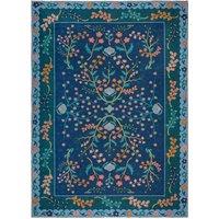 PractiRug Sabrina Floral Washable Rug Sabrina Floral Navy