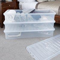 Wham Crystal Set of 3 Underbed Storage Boxes & Lids, 55L