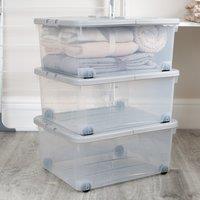 Wham Set of 3 Storage Boxes with Wheels & Lid