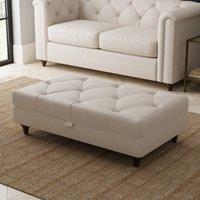 Soft Texture Storage Footstool Beige