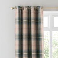 Highland Green Check Eyelet Curtains Green