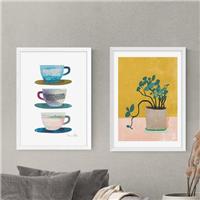 Set of 2 East End Prints Cups & Plant Prints