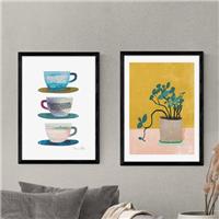 Set of 2 East End Prints Cups & Plant Prints