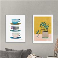 Set of 2 East End Prints Cups & Plant Prints