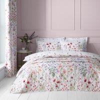 Watercoloured Floral Bedspread Pink