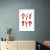 East End Prints Rainbow Ice Cream Cones Print